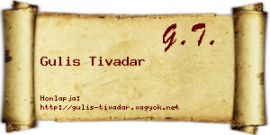 Gulis Tivadar névjegykártya